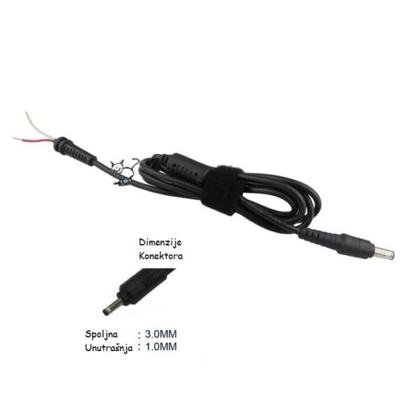 DC kabel per mushes me konektor3.0 x 1.0mm